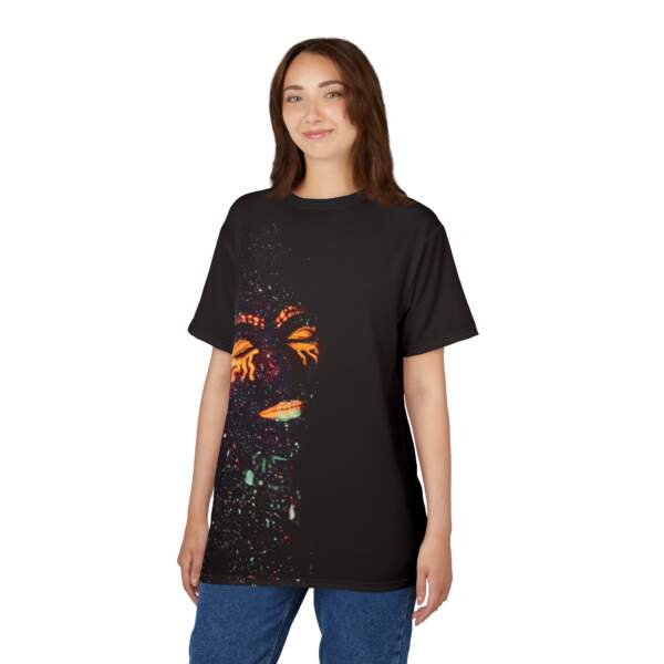 Glow Face Graphic Tee — Neon UV Body Paint Art T‑Shirt - GIFTZ For Your Loved Ones