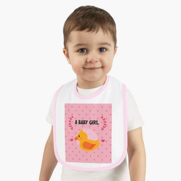 Pink Duck Baby Bib – “A Baby Girl” Newborn Feeding Bib, Cute Gender Reveal & Baby Shower - GIFTZ For Your Loved Ones