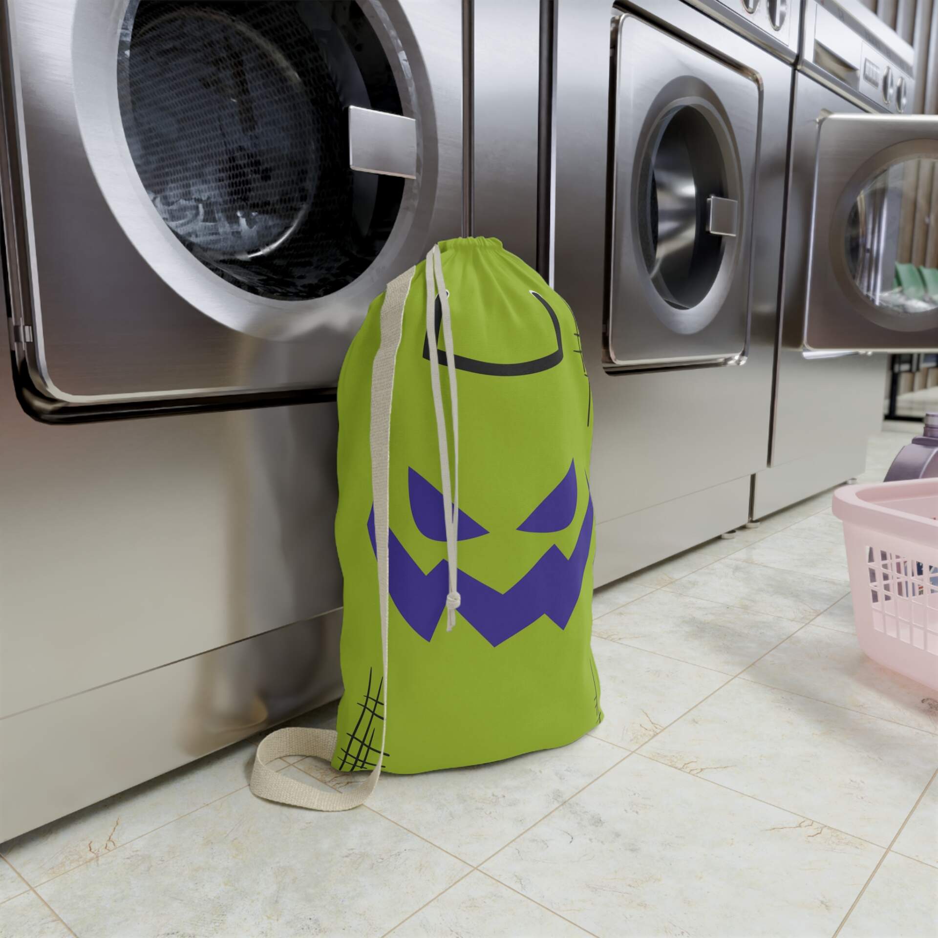 Halloween Jack-O'-Lantern Laundry Bag — Green Trick-or-Treat Storage - GIFTZ For Your Loved Ones