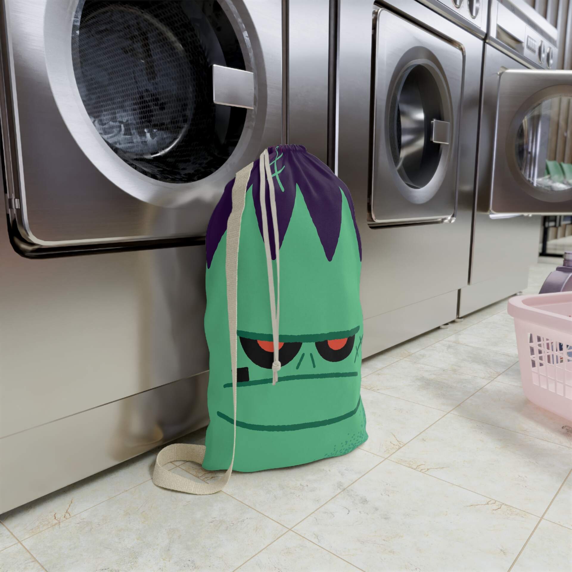 Frankenstein Laundry Bag — Cute Monster Drawstring Hamper for Kids & Dorms - GIFTZ For Your Loved Ones