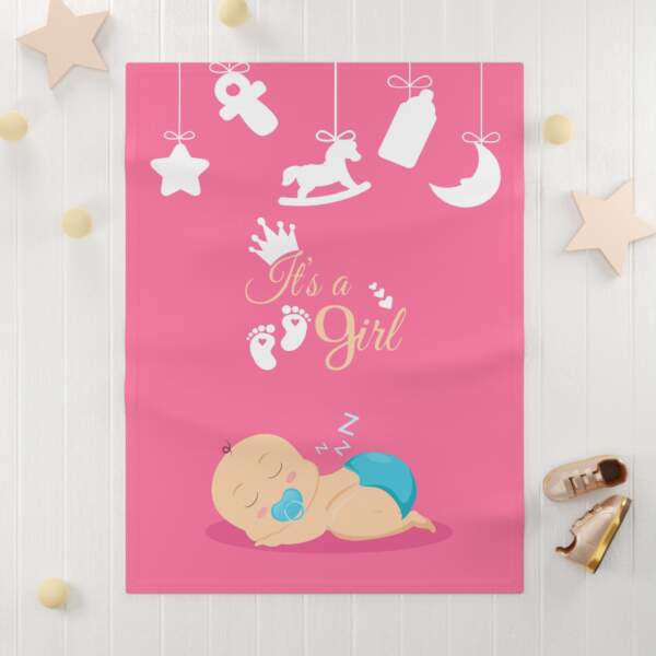 It's a Girl Soft Fleece Baby Blanket - Perfect Baby Shower Gift - GIFTZ For Your Loved Ones