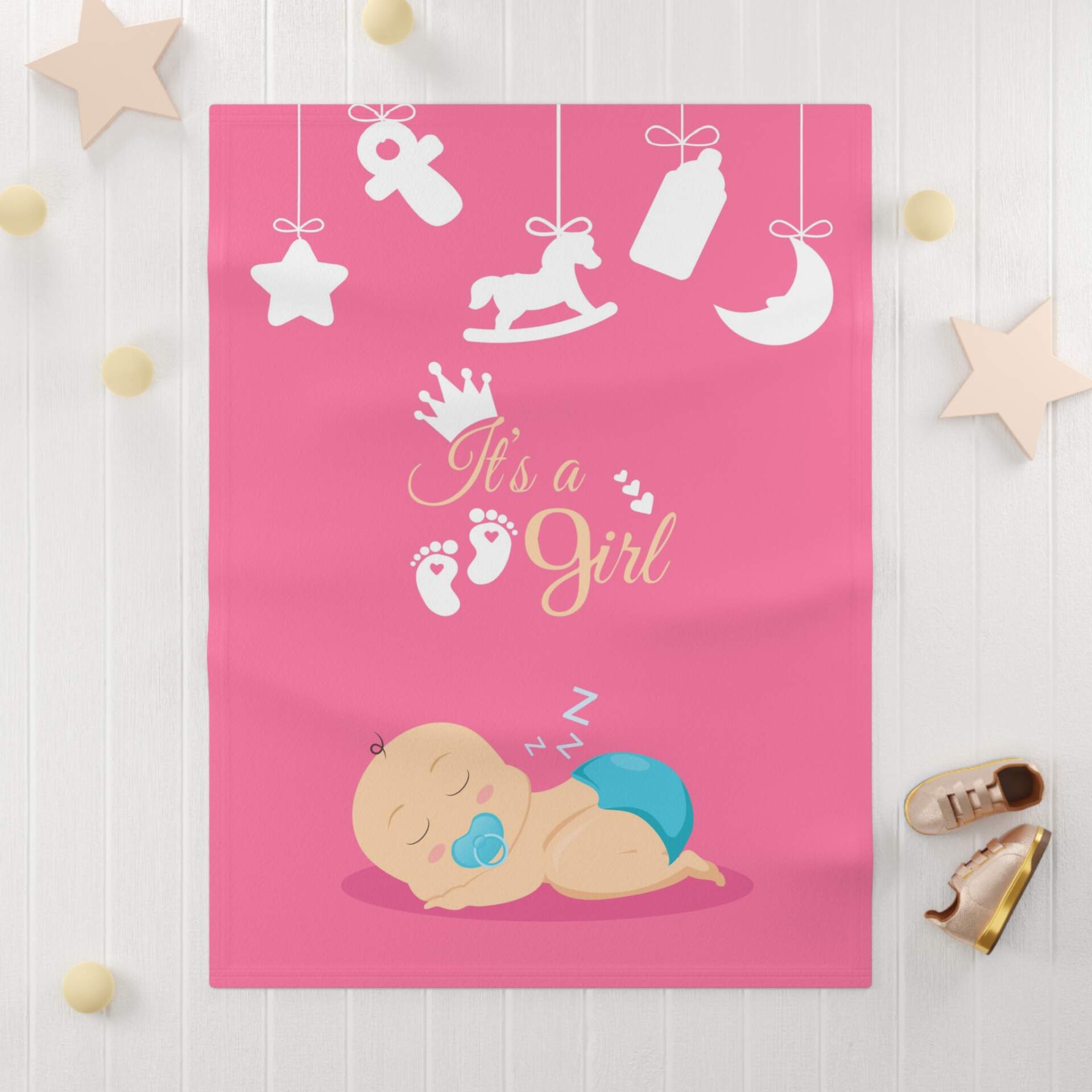 It's a Girl Soft Fleece Baby Blanket - Perfect Baby Shower Gift - GIFTZ For Your Loved Ones