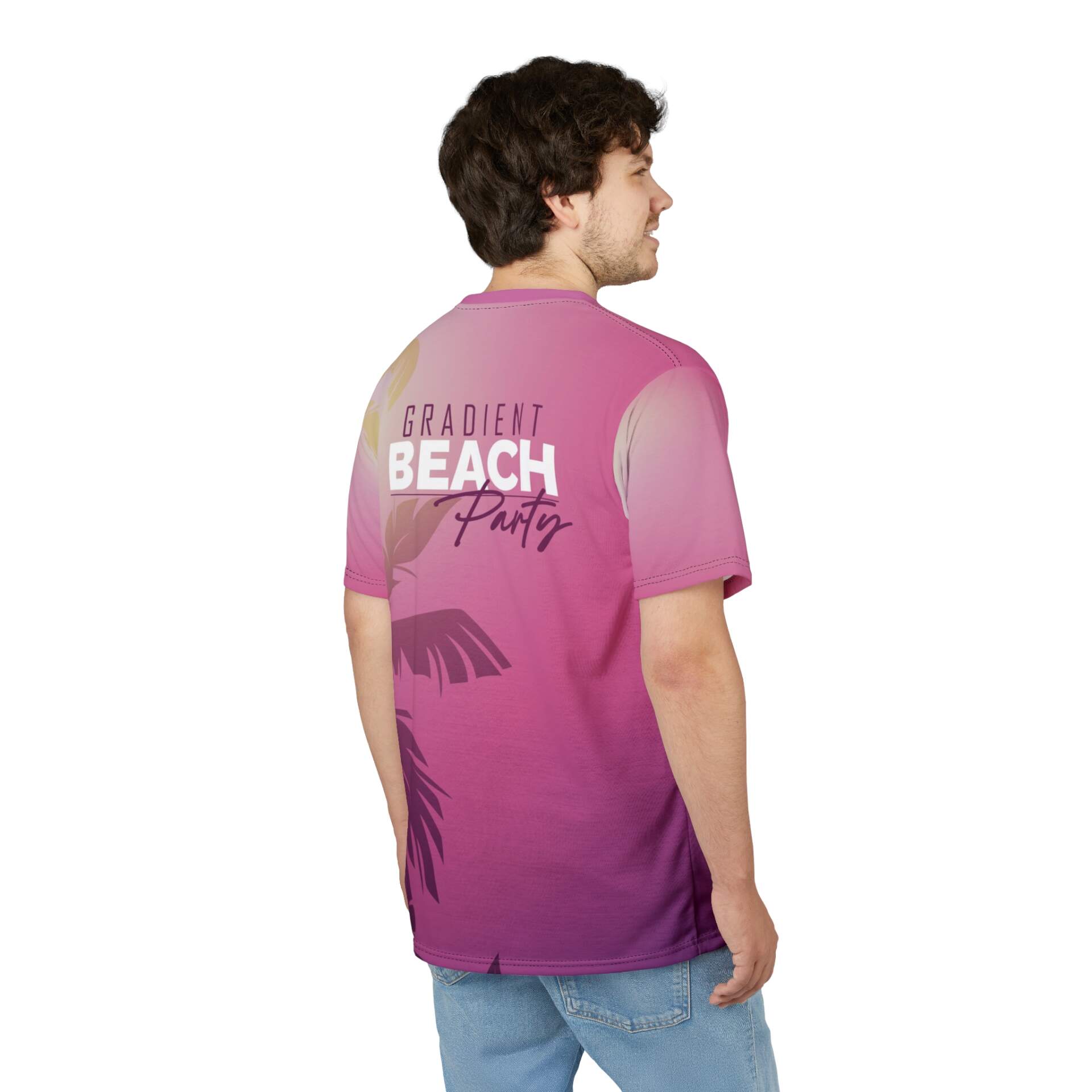 Beach Gradient Palm Tee — 'Beach Party' All-Over Print T-Shirt - GIFTZ For Your Loved Ones