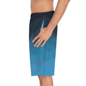 Blue Gradient Chevron Board Shorts — Men's Surf & Swim Trunks - GIFTZ For Your Loved Ones