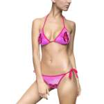 Pink Butterfly Triangle Bikini — Women's Tie-Side Two-Piece Swimsuit - GIFTZ For Your Loved Ones