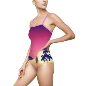 Sunset Sail One-Piece Swimsuit — Tropical Beach Print - GIFTZ For Your Loved Ones