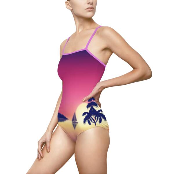 Sunset Sail One-Piece Swimsuit — Tropical Beach Print - GIFTZ For Your Loved Ones