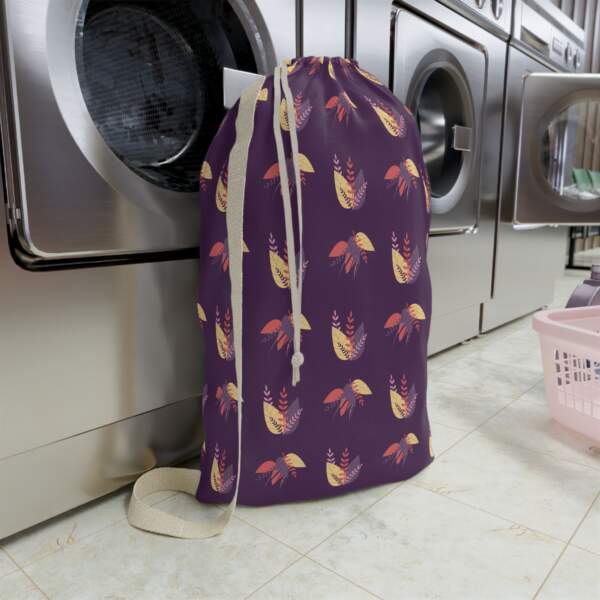 Autumn Botanica Laundry Bag — Floral Leaf Drawstring Laundry Sack - GIFTZ For Your Loved Ones