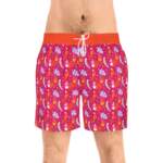 Tropical Cocktail Swim Shorts — Men's Bright Pink AOP Beach Trunks - GIFTZ For Your Loved Ones