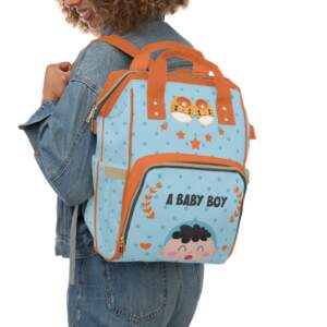 Cute Baby Boy Multifunctional Diaper Backpack | Stylish & Practical for New Parents - GIFTZ For Your Loved Ones