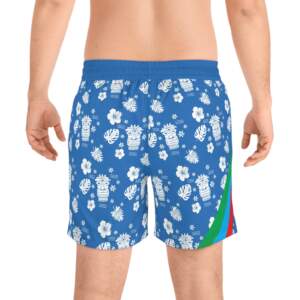 Tiki Floral Swim Shorts — Blue Hawaiian AOP Men’s Beach Trunks - GIFTZ For Your Loved Ones