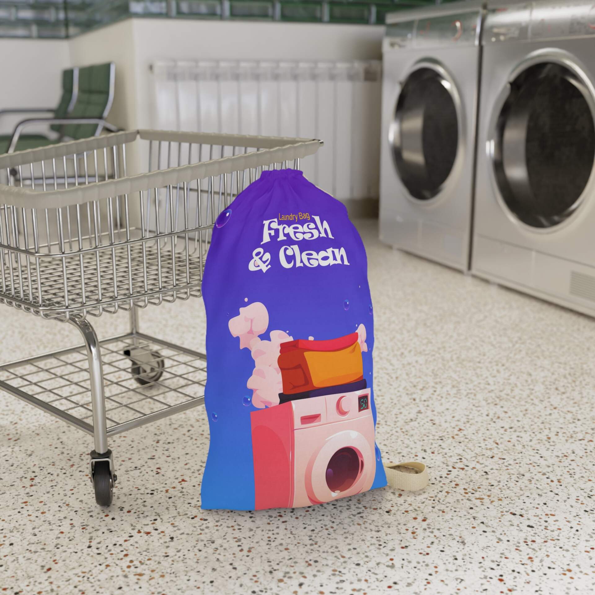 Laundry Bag — 'Fresh & Clean' Printed Laundry Sack - GIFTZ For Your Loved Ones