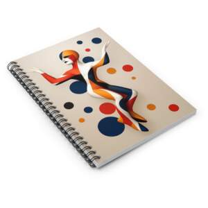Abstract Harlequin Dancer Spiral Notebook — Artistic Retro Dot Journal (Ruled) - GIFTZ For Your Loved Ones