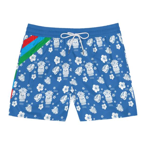 Tiki Floral Swim Shorts — Blue Hawaiian AOP Men’s Beach Trunks - GIFTZ For Your Loved Ones