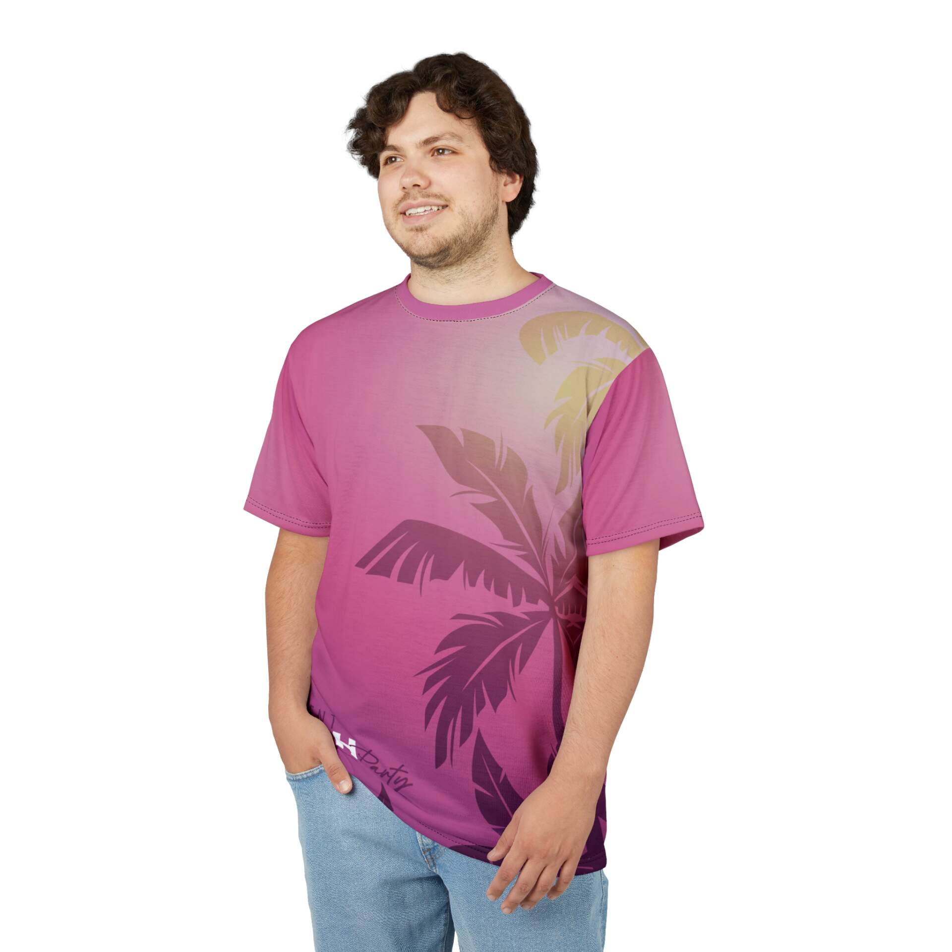 Beach Gradient Palm Tee — 'Beach Party' All-Over Print T-Shirt - GIFTZ For Your Loved Ones