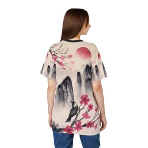 Cherry Blossom Sumi-E Tee — Japanese Ink Landscape All-Over Print - GIFTZ For Your Loved Ones