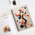 Abstract Harlequin Dancer Spiral Notebook — Artistic Retro Dot Journal (Ruled) - GIFTZ For Your Loved Ones