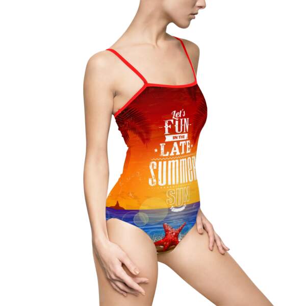 Late Summer Fun Women's One-Piece Swimsuit — 'Let's Fun in the Late Summer Sun' Beach Bathing - GIFTZ For Your Loved Ones