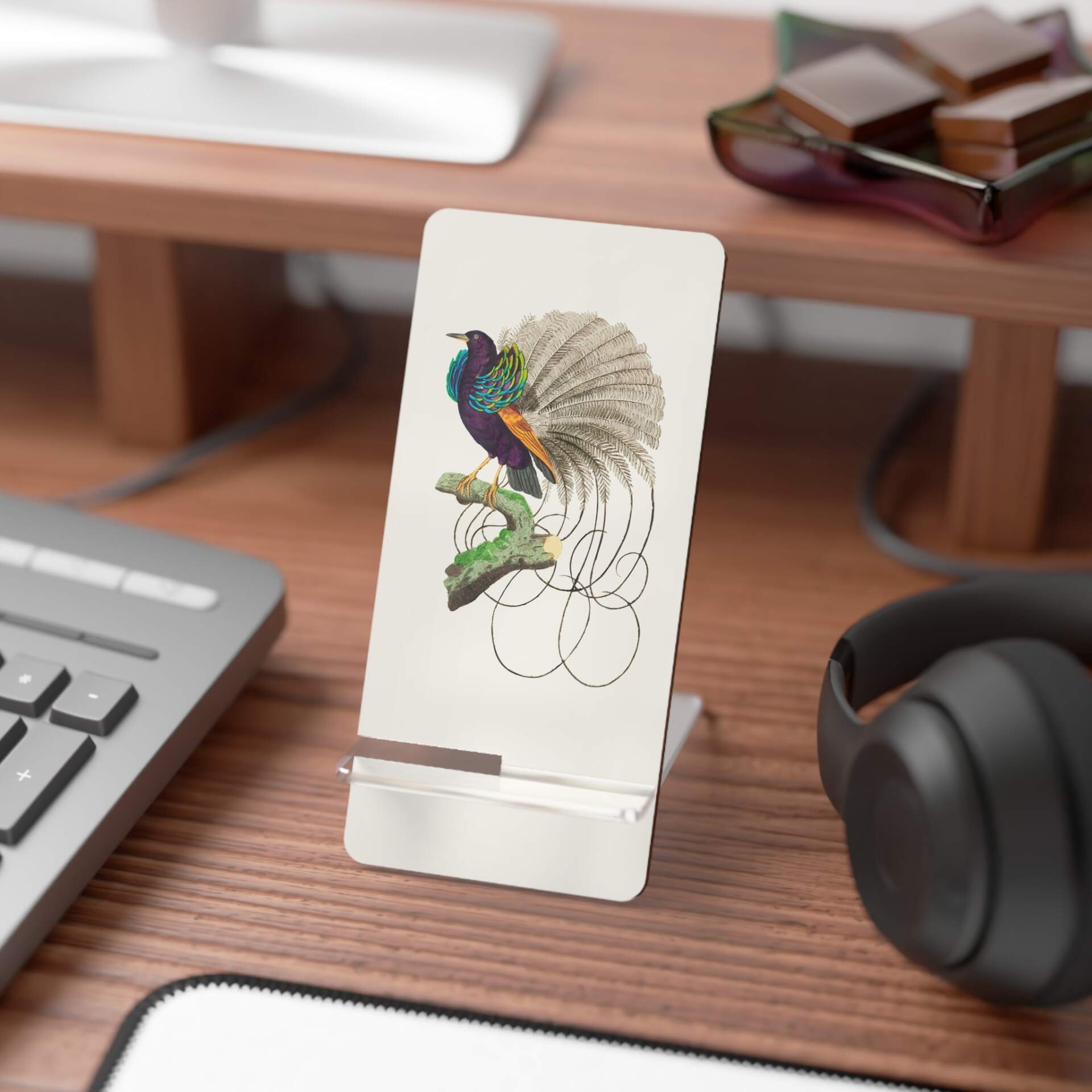 Elegant Smartphone Display Stand with Colorful Bird Design - GIFTZ For your loved ones
