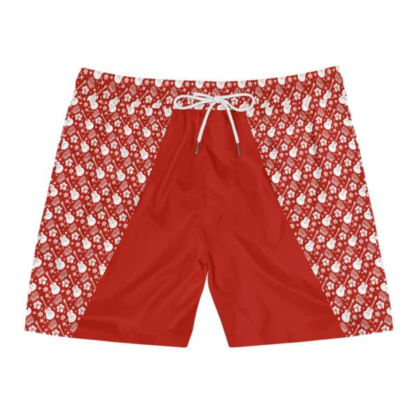 Men's Red Floral Swim Shorts — Patterned Mid-Length Beach Trunks - GIFTZ For Your Loved Ones
