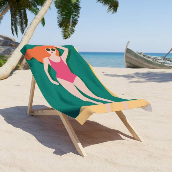 Trendy Summer Beach Towel - Fun Swimming Illustration - GIFTZ For Your Loved Ones