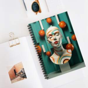 Art Bust Spiral Notebook — Abstract Geometric Design Ruled Journal - GIFTZ For Your Loved Ones