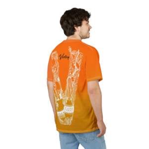 Victory V Hand Gradient Tee — Orange Ombre Graphic T-Shirt - GIFTZ For Your Loved Ones