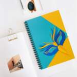 Carnival Mask Spiral Notebook – Blue & Yellow Festive Ruled Journal - GIFTZ For Your Loved Ones