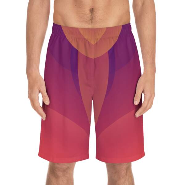 Sunset Gradient Men's Board Shorts — Vibrant Abstract Swim Trunks - GIFTZ For Your Loved Ones