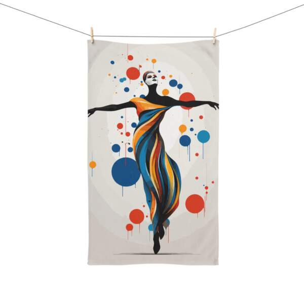 Artistic Dance-Themed Hand Towel - Colorful Abstract Design - GIFTZ For Your Loved Ones