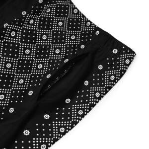 Men's Black Bandana Pattern Board Shorts — Geometric Beach Swim Trunks - GIFTZ For Your Loved Ones