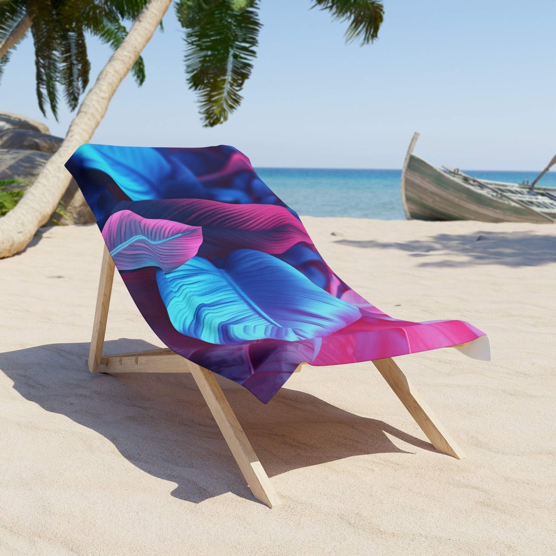 Tropical Vibes Beach Towel - Colorful Leaf Design for Summer Fun - GIFTZ For Your Loved Ones