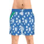 Tiki Floral Swim Shorts — Blue Hawaiian AOP Men’s Beach Trunks - GIFTZ For Your Loved Ones