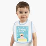 Baby Bath Bib — Cute Blue Baby Bathtime Feeding Bib - GIFTZ For Your Loved Ones