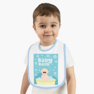 Baby Bath Bib — Cute Blue Baby Bathtime Feeding Bib - GIFTZ For Your Loved Ones