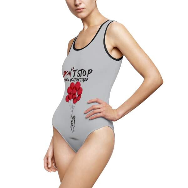 Don’t Stop When You’re Tired One-Piece Swimsuit — Motivational Red Balloon Swimwear - GIFTZ For your loved ones