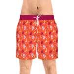 Men's Tropical Flamingo Swim Shorts — Orange All-Over Print - GIFTZ For Your Loved Ones
