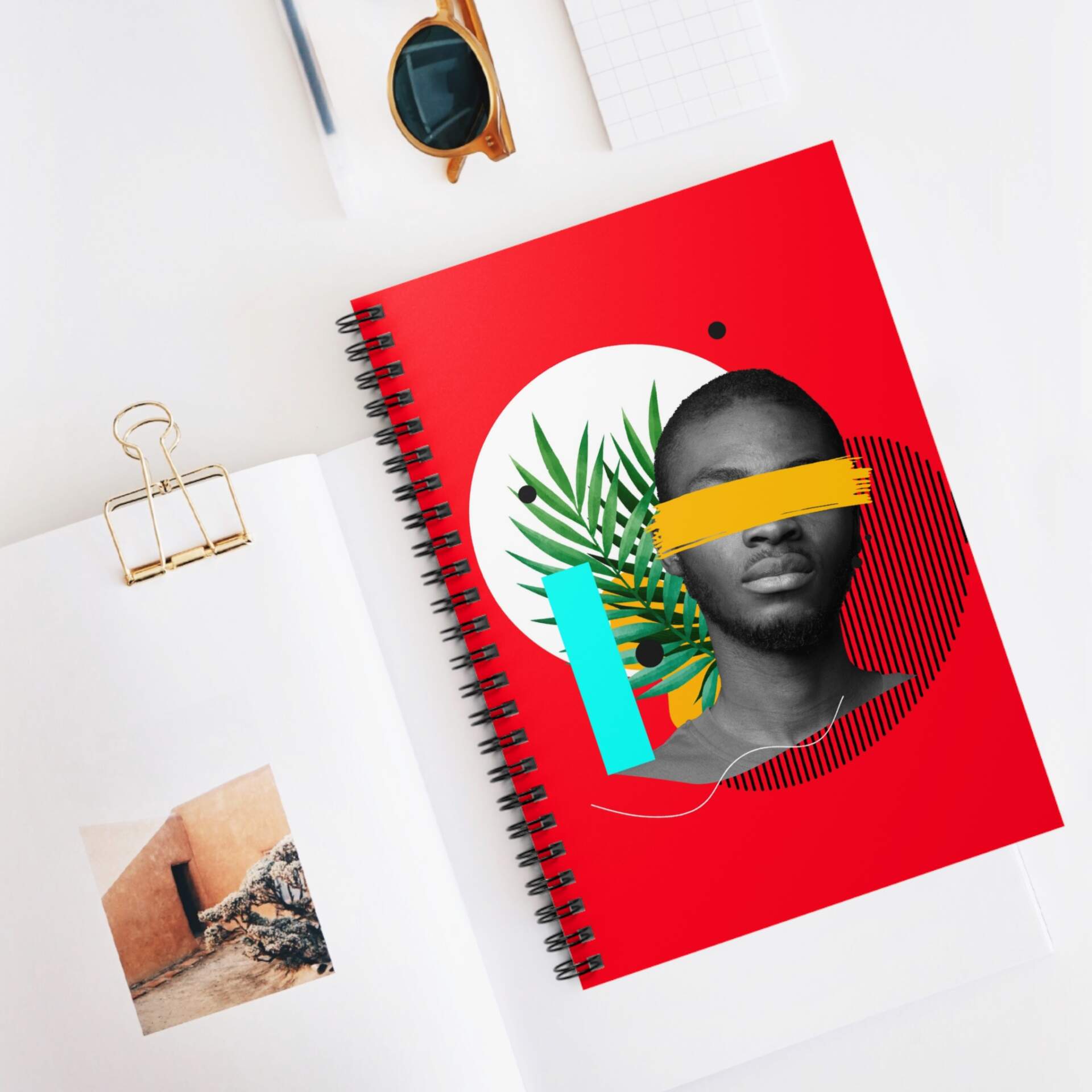Abstract Portrait Spiral Notebook — Bold Red Modern Art Journal - GIFTZ For Your Loved Ones