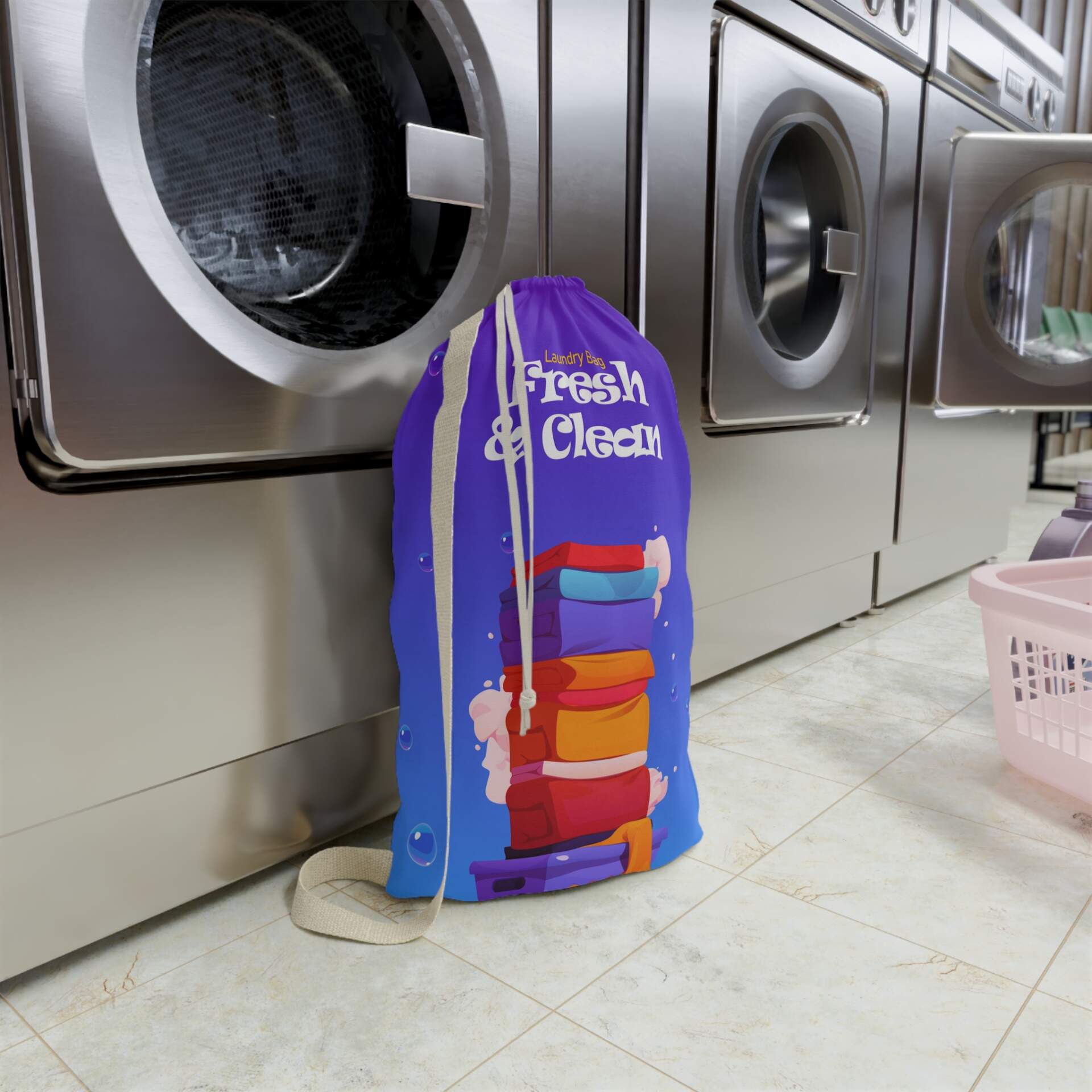 Laundry Bag — 'Fresh & Clean' Printed Laundry Sack - GIFTZ For Your Loved Ones