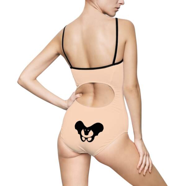 Women's One-Piece Swimsuit — Playful Skeleton Hands & Cartoon Skull Print - GIFTZ For Your Loved Ones