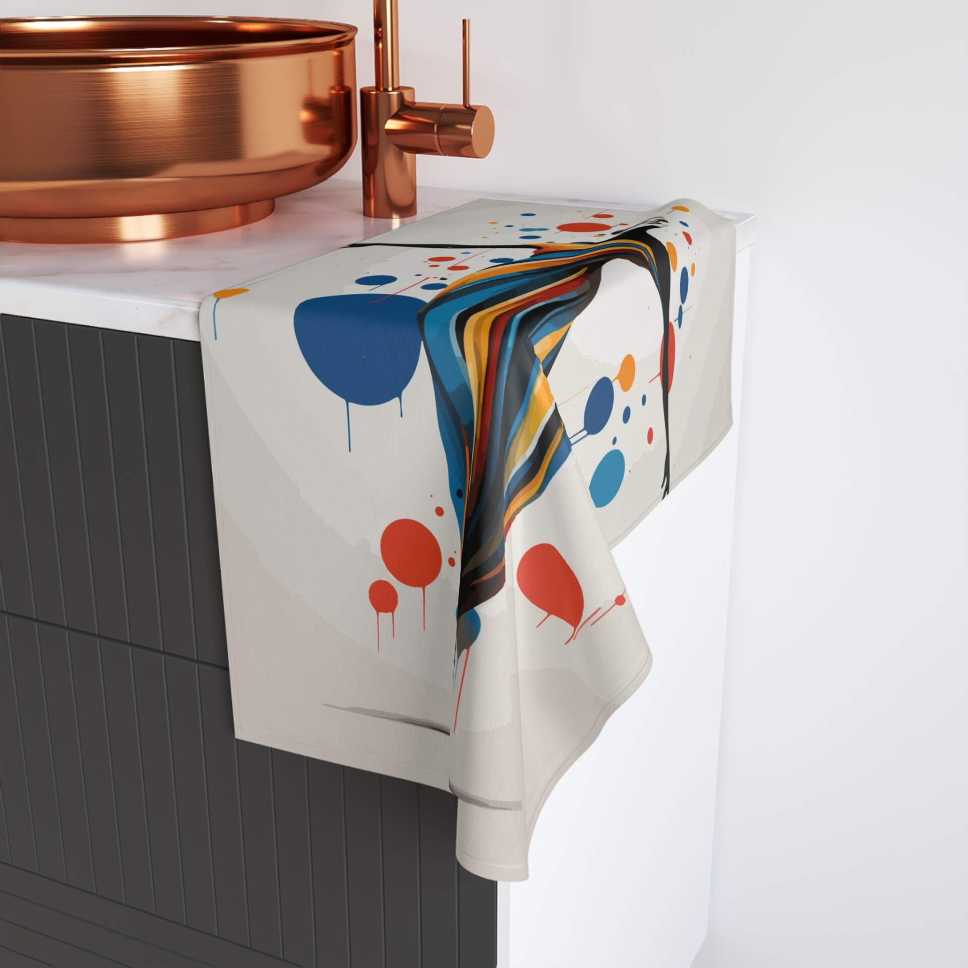 Artistic Dance-Themed Hand Towel - Colorful Abstract Design - GIFTZ For Your Loved Ones